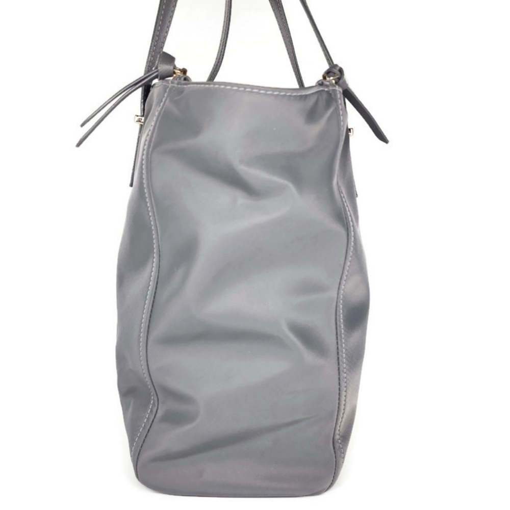 Kate Spade Wilson Road Talya Grey Nylon Dual Leather Handles Large Tote Bag - Picture 4 of 15